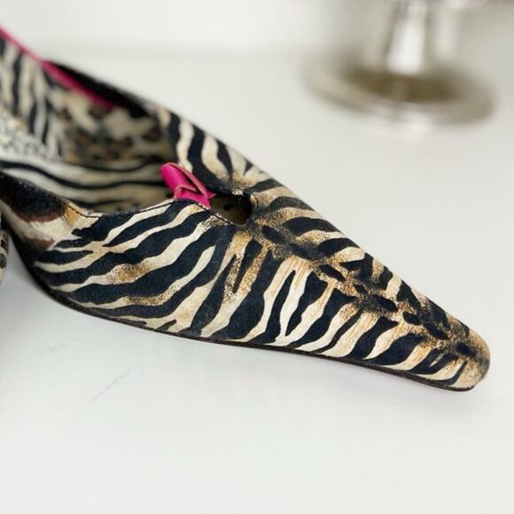Luichiny Animal Print Pointed Toe Ankle Strap High Stiletto Heels Pumps Size 8.5 - Picture 3 of 15